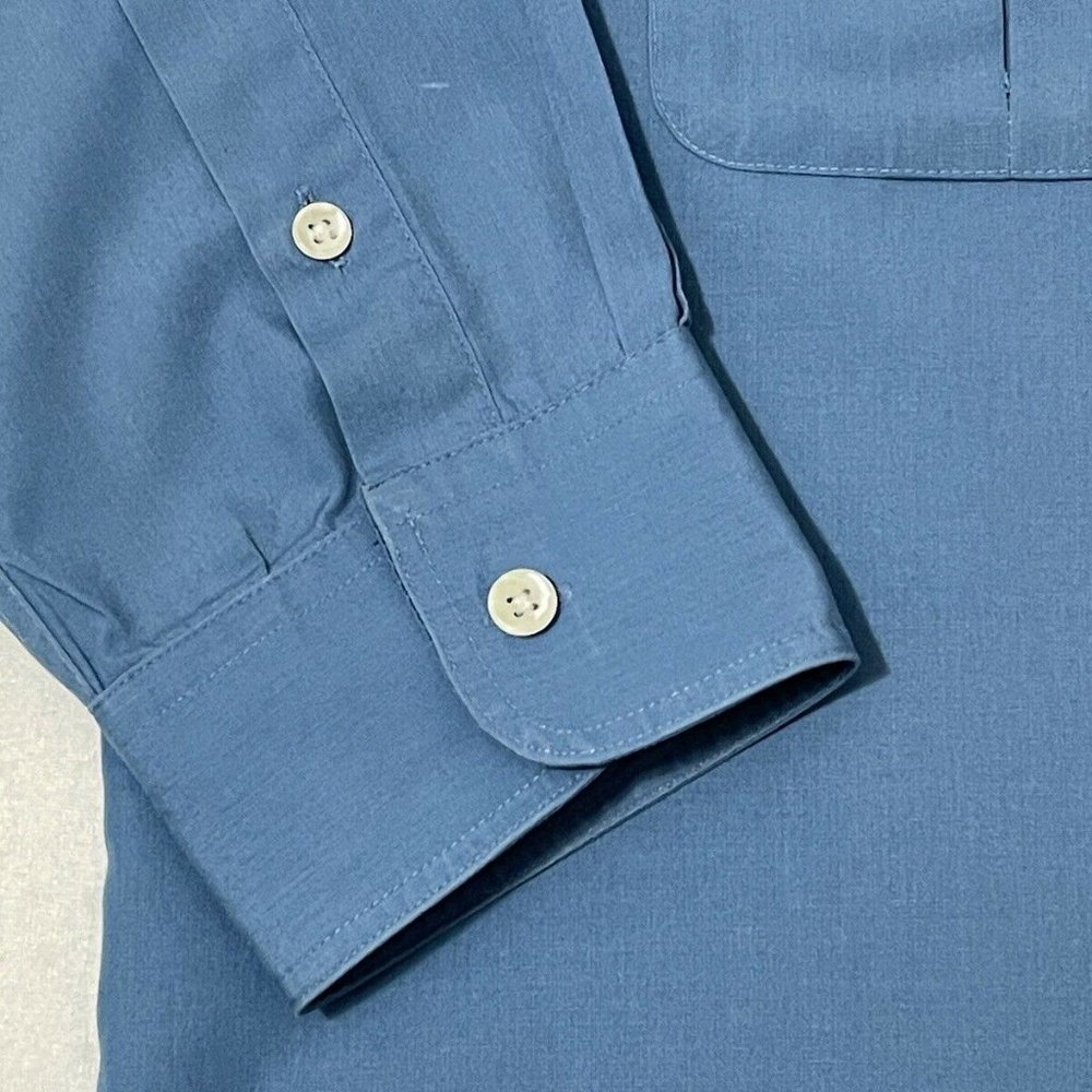Mens Christian Dior Blue Monogramed Button Down Dress Shirt Large - Picture 6 of 11